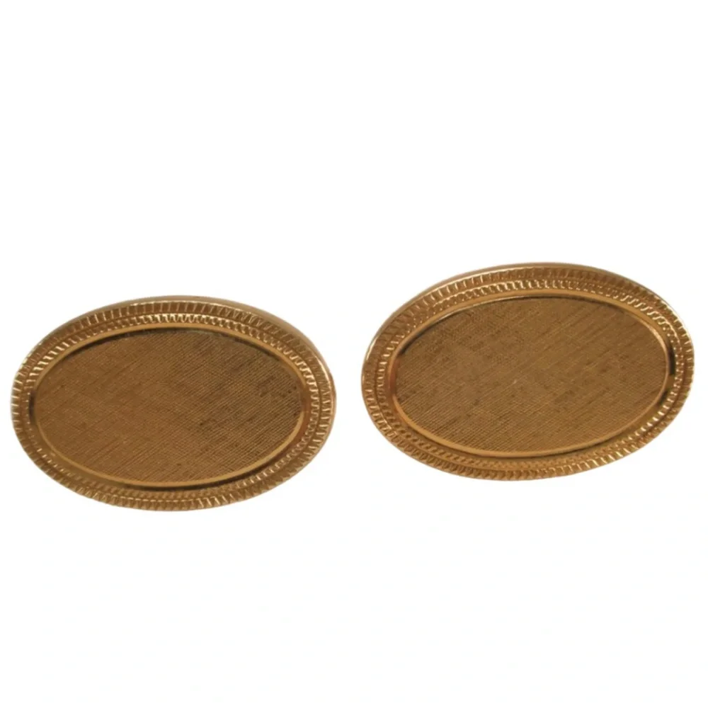 Oval Gold Tone Vintage AVON Cuff Links
